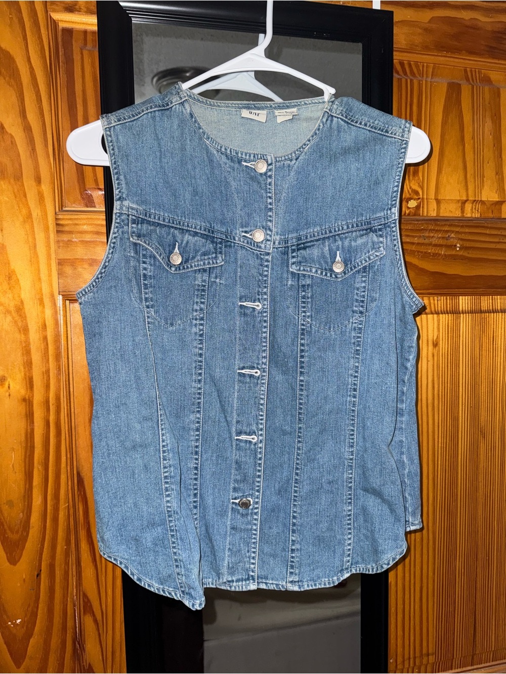 GAP Vintage Light Blue Denim Button-Front Vest